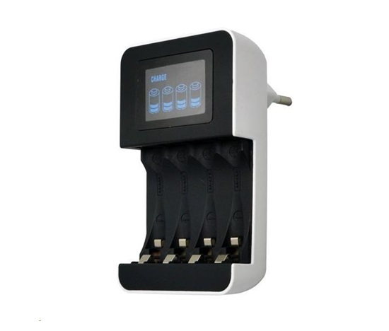 Solight nabíječka s LCD displejem, AC 230V, 450mA, 4 kanály, AA/AAA, řízená mikroprocesorem