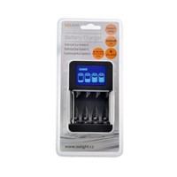 Solight nabíječka s LCD displejem, AC 230V, 450mA, 4 kanály, AA/AAA, řízená mikroprocesorem
