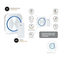 Solight bezdrátový zvonek bezbateriový, do zásuvky, 150m, bílý, learning code