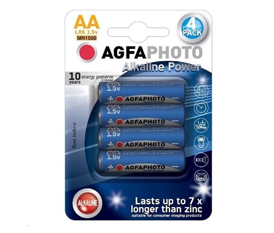 AgfaPhoto Power alkalická baterie LR06/AA, blistr 4ks