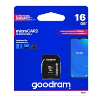 GOODRAM MicroSDHC karta 16GB M1AA, UHS-I Class 10, U1 + adaptér