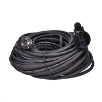 Solight prodlužovací přívod - spojka, 1 zásuvka, 30m, 3 x 1,5mm2, gumová, černá