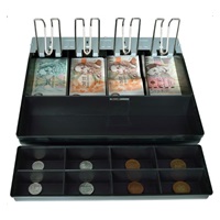 Virtuos samostatný plastový pořadač 4/8, kovové držáky bankovek