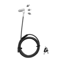 DICOTA Universal Security Cable Lock, 3 Exchangeable heads fits all slots, masterkeyed