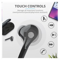 TRUST sluchátka Nika Touch Bluetooth Wireless Earphones - black