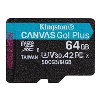 Kingston MicroSDXC karta 64GB microSDXC Canvas Go Plus 170R A2 U3 V30 Card + ADP