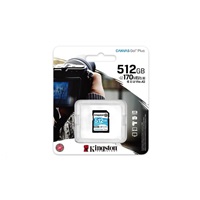 Kingston SDXC karta 512GB Canvas Go! Plus, R:170/W:90MB/s, Class 10, UHS-I, U3, V30