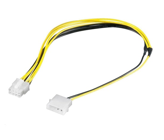 PREMIUMCORD Kabel napájecí 5.25" na EPS 8-pin pro napájecí zdroj, M/M, 28cm