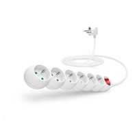 CONNECT IT prodlužovací kabel 230 V, 6 zásuvek, 3 m, s vypínačem (bílý)