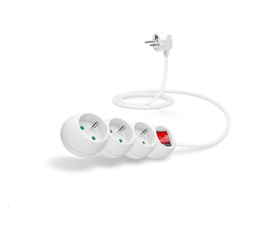CONNECT IT prodlužovací kabel 230 V, 3 zásuvky, 1,5 m, s vypínačem (bílý)