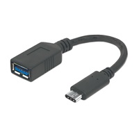 MANHATTAN Kabel Superspeed USB-C na USB, 15cm, černá