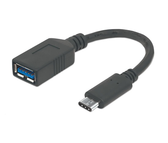 MANHATTAN Kabel Superspeed USB-C na USB, 15cm, černá