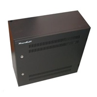 XtendLan 19" nástěnný vertikální rozvaděč 2U+4U 540x200, perforované dveře, 2x zámek, černý