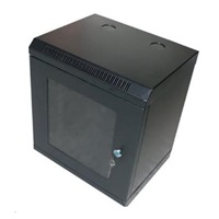 XtendLan 10" nástěnný rozvaděč 12U 350x280, nosnost 50 kg, dveře z plexiskla, svařovaný, černý
