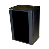 XtendLan 19" nástěnný rozvaděč 15U 600x450, nosnost 60 kg, skleněné dveře, svařovaný, černý