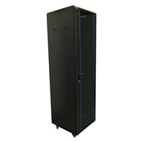 XtendLan 19" stojanový rozvaděč 42U 600x600, nosnost 500kg, skleněné dveře, plná záda, kolečka,černý
