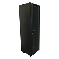 XtendLan 19" stojanový rozvaděč 42U 600x800, nosnost 500kg, skleněné dveře, plná záda, kolečka,černý