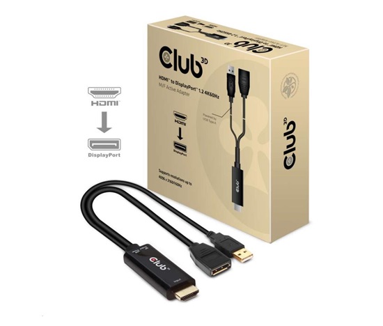 Club3D adaptér aktivní HDMI na DisplayPort 4K60Hz, M/F