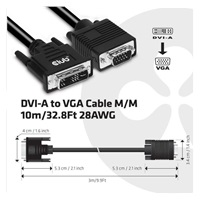 Club3D kabel DVI-A na VGA, 3m, 28 AWG
