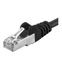 PREMIUMCORD Patch kabel CAT6a S-FTP, RJ45-RJ45, AWG 26/7 0,5m černá