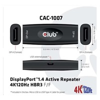 Club3D Adaptér aktivní DisplayPort 1.4 Repeater 4K120HZ HBR3 (F/F), černá