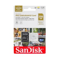 SanDisk MicroSDHC karta 256GB MAX Endurance + adaptér, 120,000 hodin