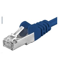 PREMIUMCORD Patch kabel CAT6a S-FTP, RJ45-RJ45, AWG 26/7 5m modrá