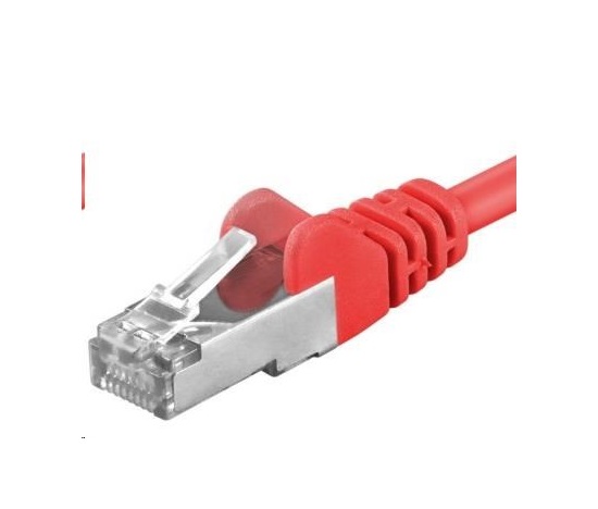 PREMIUMCORD Patch kabel CAT6a S-FTP, RJ45-RJ45, AWG 26/7 5m červená