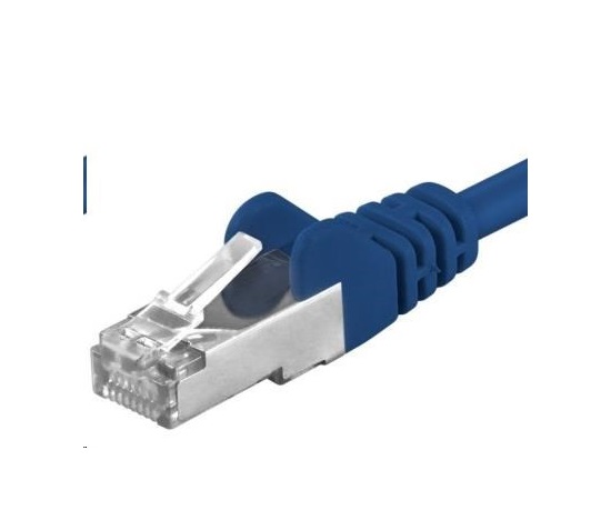 PREMIUMCORD Patch kabel CAT6a S-FTP, RJ45-RJ45, AWG 26/7 0,5m modrá