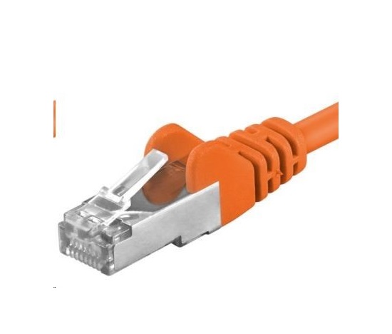 PREMIUMCORD Patch kabel CAT6a S-FTP, RJ45-RJ45, AWG 26/7 0,5m oranžová