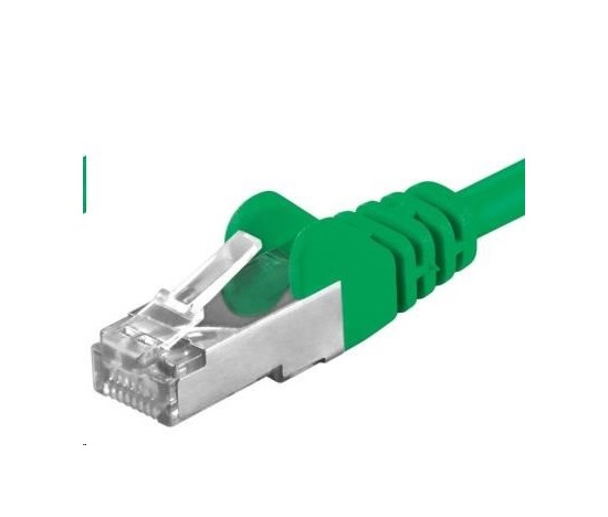 PREMIUMCORD Patch kabel CAT6a S-FTP, RJ45-RJ45, AWG 26/7 1m zelená