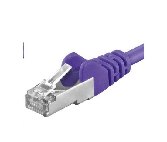 PREMIUMCORD Patch kabel CAT6a S-FTP, RJ45-RJ45, AWG 26/7 1,5m fialová