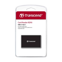 TRANSCEND Card Reader F8 + USB kabel, USB 3.0, Black