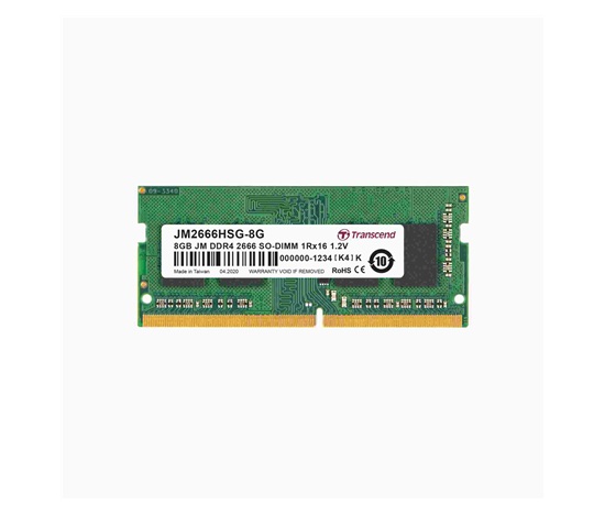 TRANSCEND SODIMM DDR4 8GB 2666MHz 1Rx16 1Gx16 CL19 1.2V