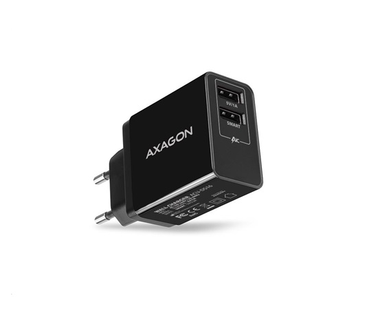 AXAGON ACU-DS16, SMART ładowarka sieciowa 16W, 2x port USB-A, 5V/2.2A + 5V/1A