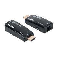 MANHATTAN HDMI Extender by Single Cat5e/6 up to 60m, Black, Retail Box
