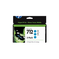 HP 712 3-Pack 29-ml Cyan DesignJet Ink Cartridge