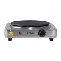 Orava VP-8 S elektrický vařič, 1500 W, 1 plotýnka, 185 mm, regulace teploty, světelná kontrolka, stříbrná