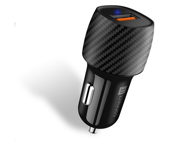 CONNECT IT InCarz QUICK CHARGE 3.0 nabíječka do auta, 1x USB-A, 3 A, carbon