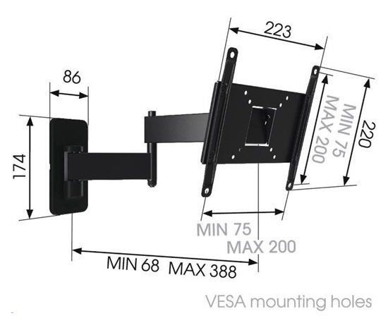 Vogel's MA2040 - TV rameno 3 klouby S