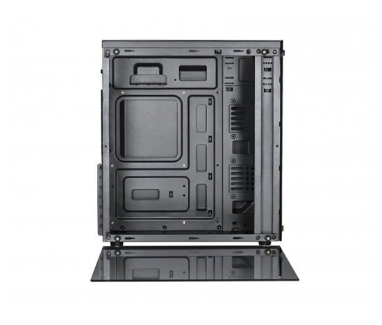 SPIRE skříň VISION 7022 RGB + 3x 12CM RGB FANS, Midi Tower, gaming, bez zdroje, Black