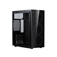 SPIRE skříň VISION 7022 RGB + 3x 12CM RGB FANS, Midi Tower, gaming, bez zdroje, Black