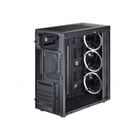 SPIRE skříň VISION 7022 RGB + 3x 12CM RGB FANS, Midi Tower, gaming, bez zdroje, Black