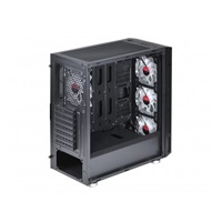 SPIRE skříň VISION 7025 RGB + 4x 12CM RGB fans, Midi Tower, gaming, bez zdroje, Black