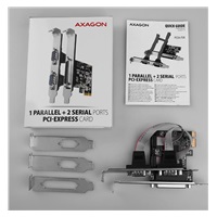 AXAGON PCEA-PSN, kontroler PCIe - 1x port równoległy (LPT) + 2x port szeregowy (RS232) 250 kbps, w zestawie LP