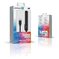 CONNECT IT USB-C hub USB 3.0, externí, černý