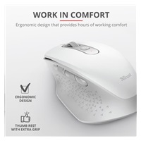 TRUST bezdrátová Myš Ozaa Rechargeable Wireless Mouse - white