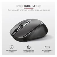 TRUST bezdrátová Myš Zaya Rechargeable Wireless Mouse - black