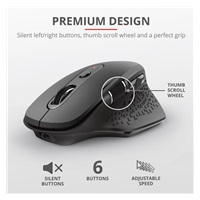 TRUST bezdrátová Myš Ozaa Rechargeable Wireless Mouse - black