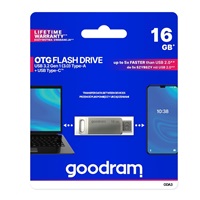 GOODRAM Flash Disk 16GB ODA3, USB 3.2, stříbrná